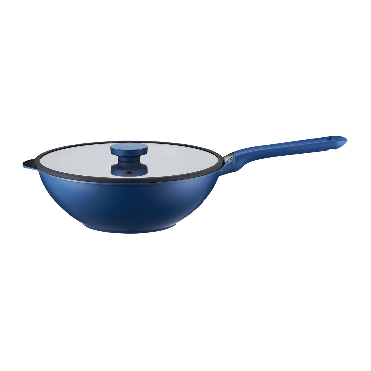 Tigaie Wok cu capac Cobalt, Ambition, 30 cm, aluminiu, bleumarin - imagine 4